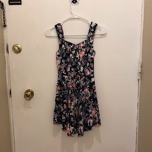 Summer flower navy dress
